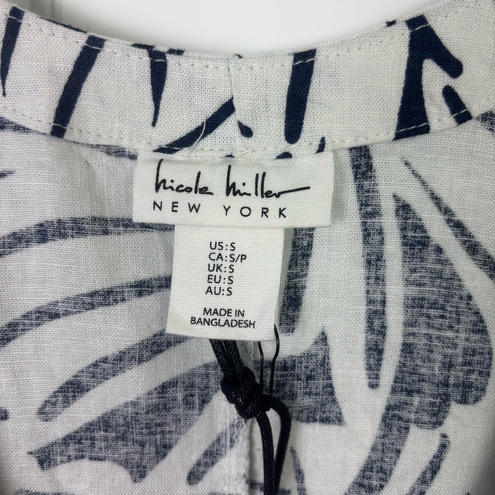 Nicole Miller NWT Navy and White Leaf Pattern Dress - Picture 10 of 10